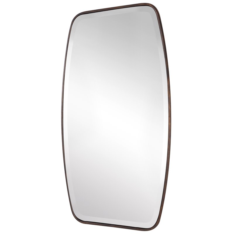 Uttermost Canillo MDF and Metal Floating Beveled Mirror in Dark Bronze