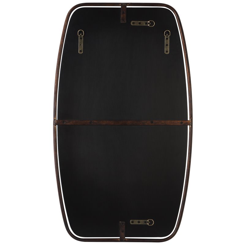 Uttermost Canillo MDF and Metal Floating Beveled Mirror in Dark Bronze