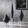 Uttermost Alize Stone and Crystal Sculptures in Elegant Black (Set of 3)