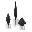 Uttermost Alize Stone and Crystal Sculptures in Elegant Black (Set of 3)