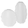 Uttermost Ruffled Coastal Earthenware Feathers Vases in Matte White (Set of 2)