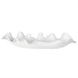 Uttermost Ruffled Coastal Earthenware Feathers Bowl in Matte White Glaze