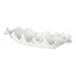 Uttermost Ruffled Coastal Earthenware Feathers Bowl in Matte White Glaze