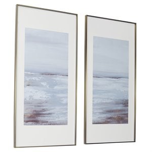 Uttermost Coastline Aluminum Framed Prints in Light Blue/Gray (Set of 2)