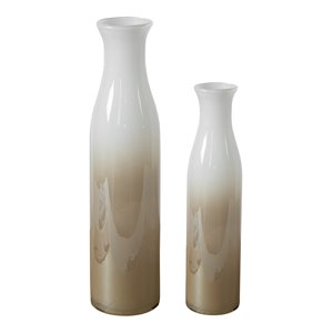 uttermost blur glass vases in glossy ombre ivory/beige (set of 2)