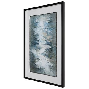 Uttermost Lakeside Grande Wood Framed Abstract Print in Blue-green/White