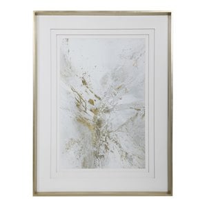 Uttermost Pathos Wood and Glass Framed Abstract Print in Gray/Gold