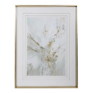 Uttermost Ethos Wood and Glass Framed Abstract Print in Gray/Gold