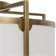 Uttermost Colfax 3-Light Steel Glass and Fabric Semi Flush in Antique Brass