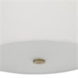 Uttermost Colfax 3-Light Steel Glass and Fabric Semi Flush in Antique Brass