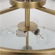 Uttermost Colfax 3-Light Steel Glass and Fabric Semi Flush in Antique Brass