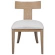 Uttermost Idris Coastal Solid Wood and Fabric Armless Chair in Natural Oak