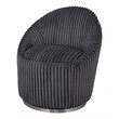 Uttermost Crue Contemporary Stainless Steel and Fabric Swivel Chair in Gray