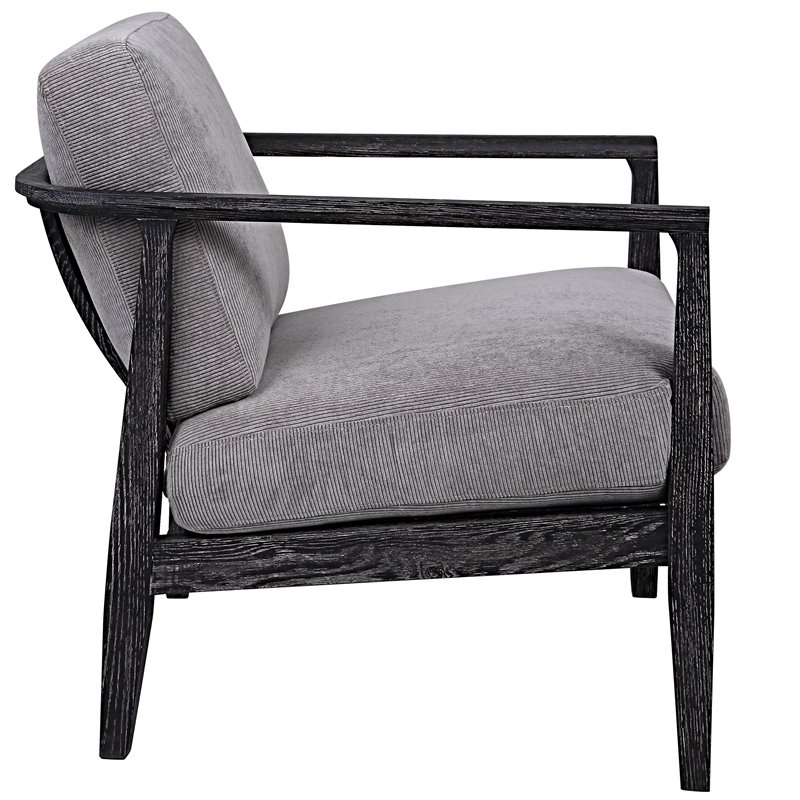 Uttermost Brunei Solid Wood Accent Chair with A Curved Open Back Design in Gray