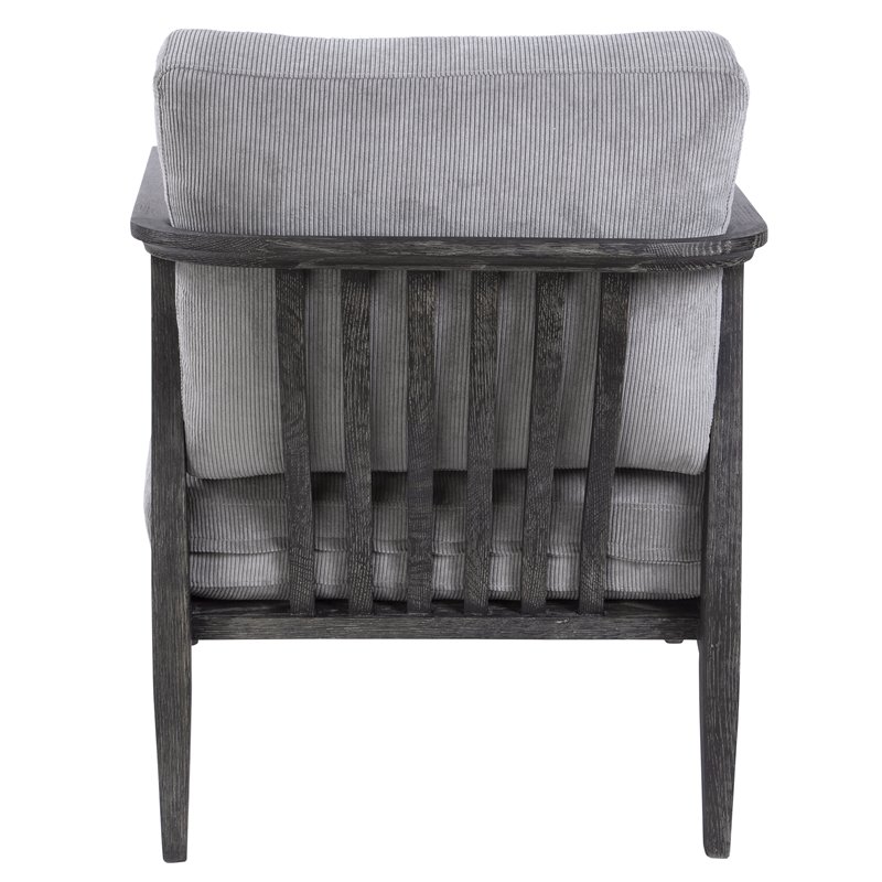 Uttermost Brunei Solid Wood Accent Chair with A Curved Open Back Design in Gray
