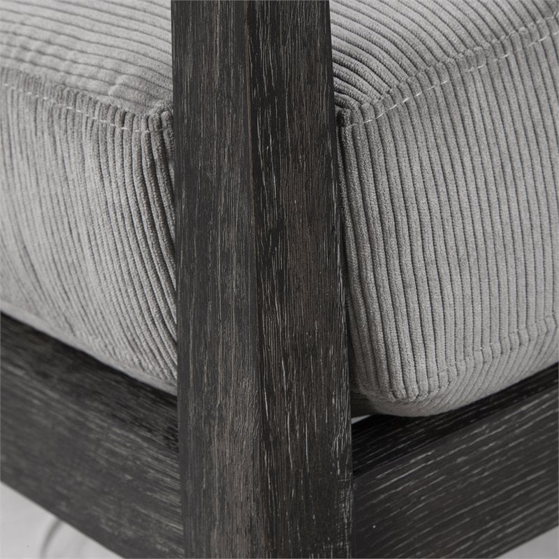 Uttermost Brunei Solid Wood Accent Chair with A Curved Open Back Design in Gray