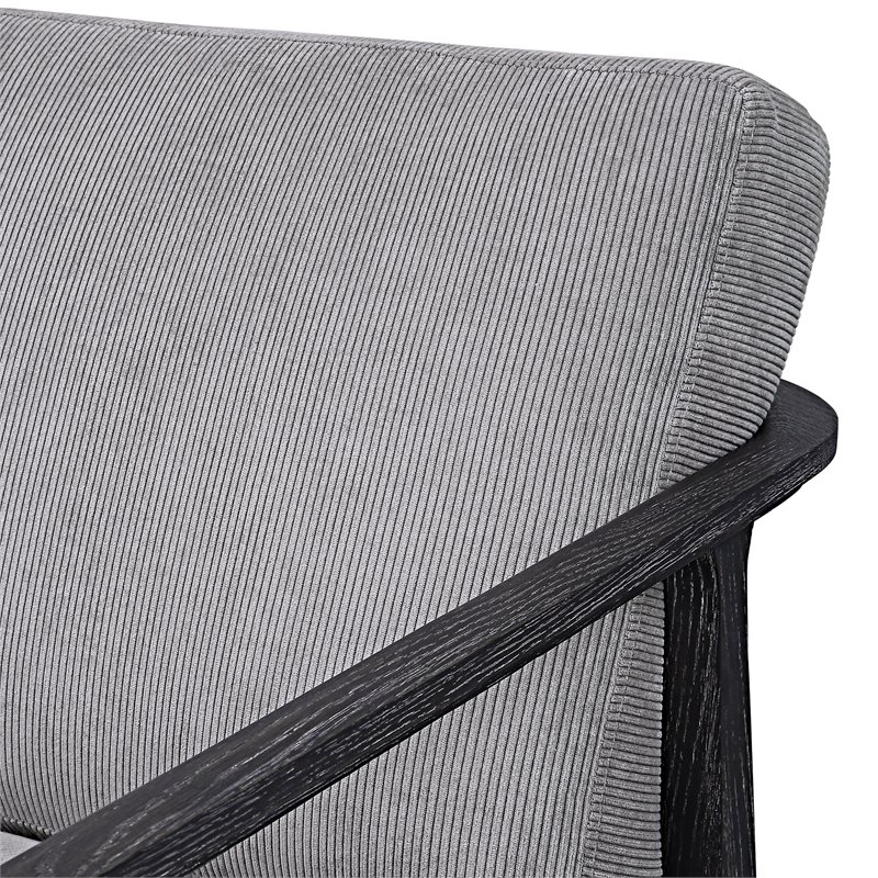 Uttermost Brunei Solid Wood Accent Chair with A Curved Open Back Design in Gray