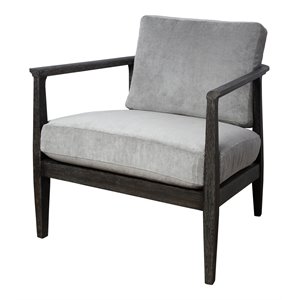 uttermost brunei solid wood accent chair with a curved open back design in gray