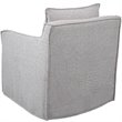 Uttermost Welland Fabric and Wood Swivel Chair in Warm Gray/Ivory