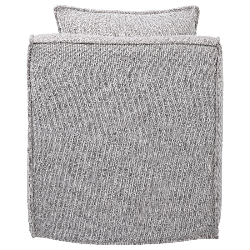 Uttermost Welland Fabric and Wood Swivel Chair in Warm Gray/Ivory