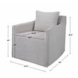 Uttermost Welland Fabric and Wood Swivel Chair in Warm Gray/Ivory