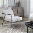 Uttermost Brisbane Cast Iron Accent Chair in Casual Ivory/Warm Gray