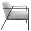 Uttermost Brisbane Cast Iron Accent Chair in Casual Ivory/Warm Gray
