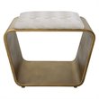Uttermost Hoop Small Iron Metal and Polyester Bench in Off White/Antique Gold