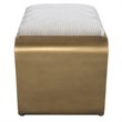 Uttermost Hoop Small Iron Metal and Polyester Bench in Off White/Antique Gold