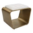 Uttermost Hoop Small Iron Metal and Polyester Bench in Off White/Antique Gold