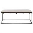 Uttermost Paradox Iron Metal and Fabric Bench in White/Matte Black