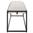 Uttermost Paradox Iron Metal and Fabric Bench in White/Matte Black