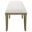 Uttermost Farrah Geometric Iron Metal Bench in White/Antique Gold