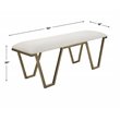 Uttermost Farrah Geometric Iron Metal Bench in White/Antique Gold