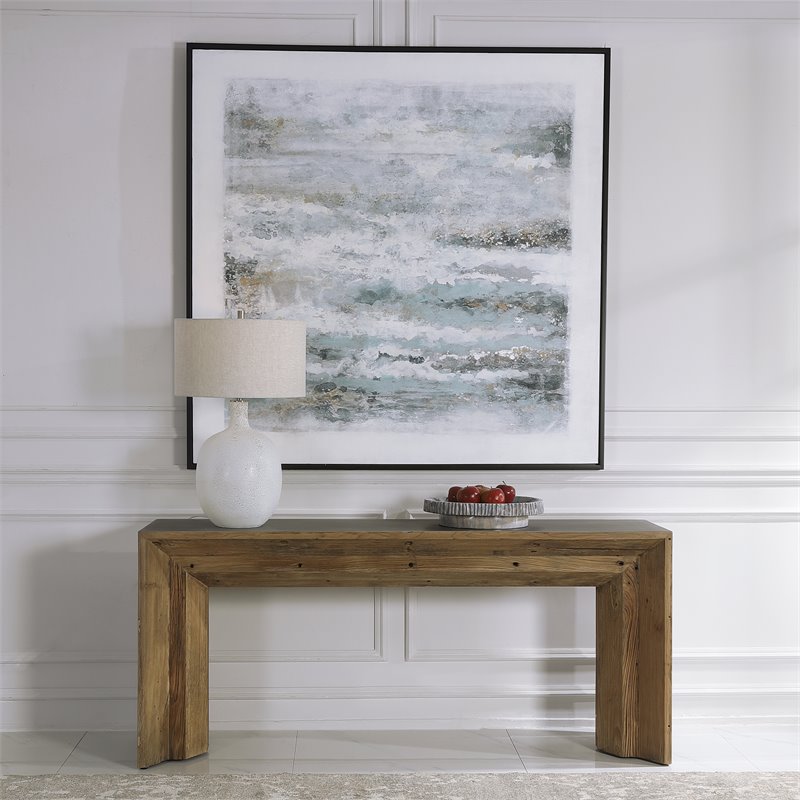 Uttermost Vail Reclaimed Wood and Concrete Console Table in Gray