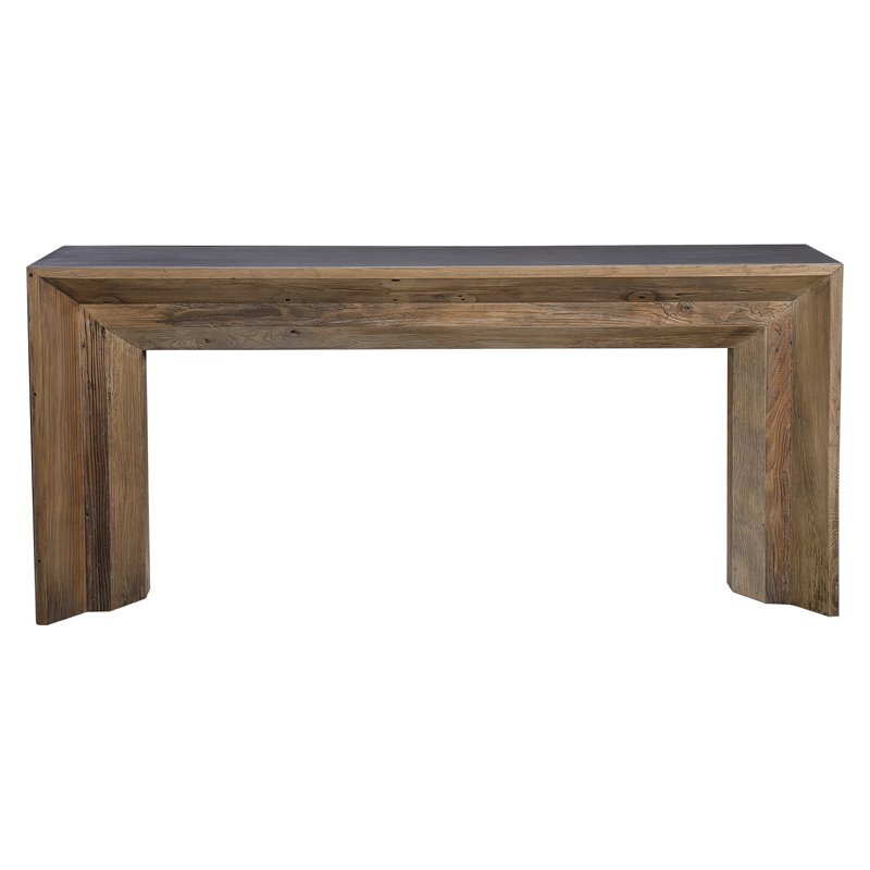 Uttermost Vail Reclaimed Wood and Concrete Console Table in Gray
