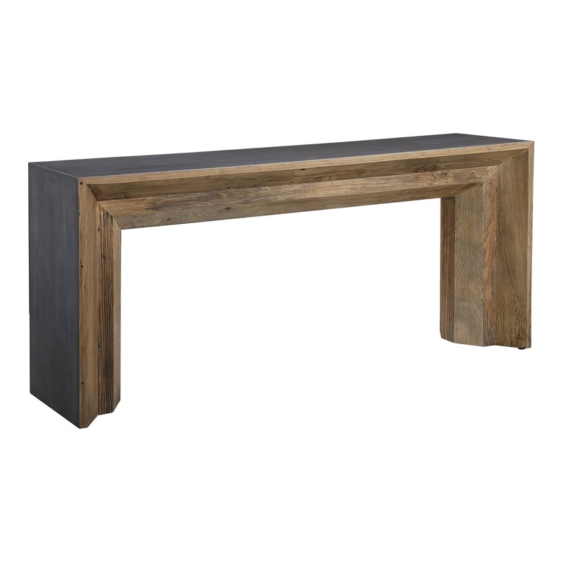 Uttermost Vail Reclaimed Wood and Concrete Console Table in Gray