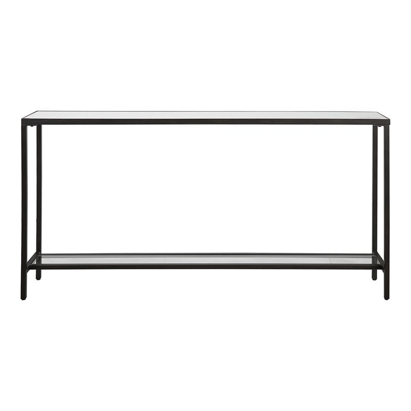 Uttermost Hayley Steel Metal and Mirror Console Table in Rustic Black