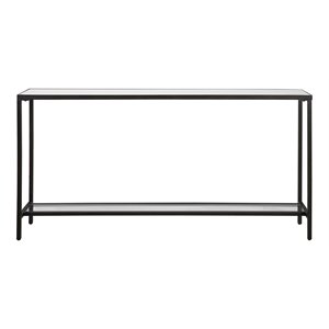 uttermost hayley steel metal and mirror console table in rustic black