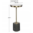 Uttermost Laurier Faux Shagreen Iron and Glass Accent Table in Brass/Gray