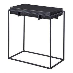 uttermost telone modern iron metal and aluminum side table in antique black