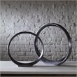 Uttermost Orbits Contemporary Aluminum Ring Sculptures in Nickel (Set of 2)