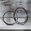 Uttermost Orbits Contemporary Aluminum Ring Sculptures in Nickel (Set of 2)