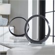 Uttermost Orbits Contemporary Aluminum Ring Sculptures in Nickel (Set of 2)