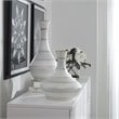 Uttermost Potter Fluted Striped Earthenware Vases in Ivory/Blue/Tan (Set of 2)