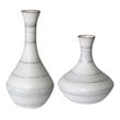 Uttermost Potter Fluted Striped Earthenware Vases in Ivory/Blue/Tan (Set of 2)