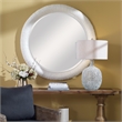 Uttermost Mariner Round Natural Woven Banana and Rattan Mirror in White