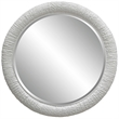Uttermost Mariner Round Natural Woven Banana and Rattan Mirror in White