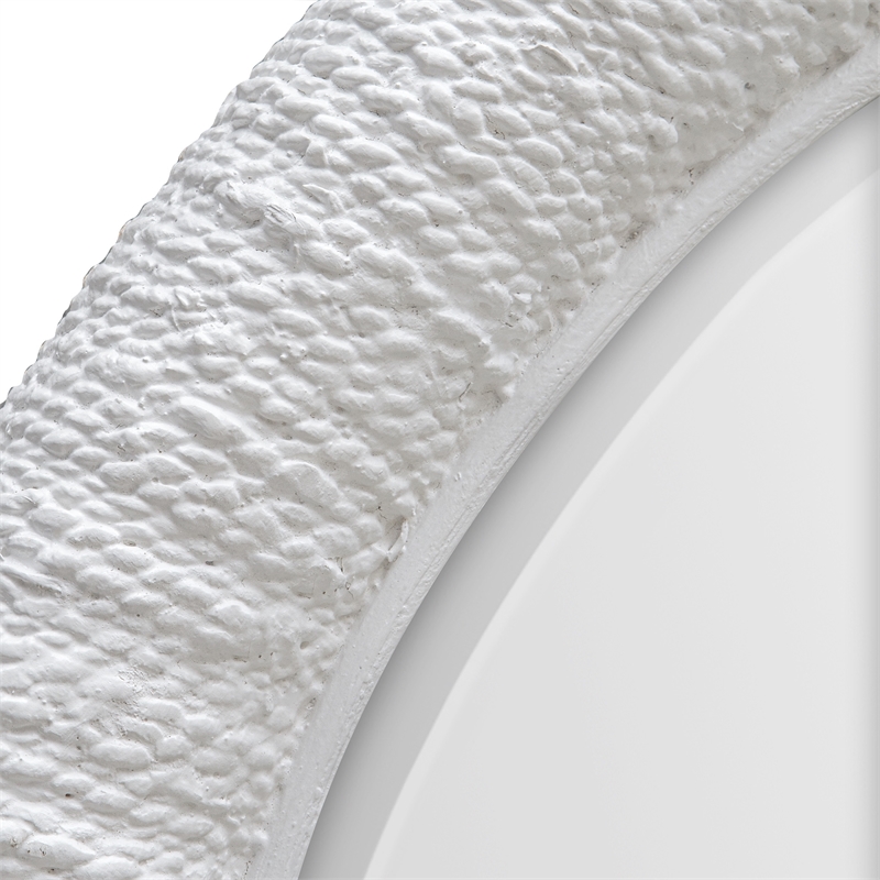 Uttermost Mariner Round Natural Woven Banana and Rattan Mirror in White