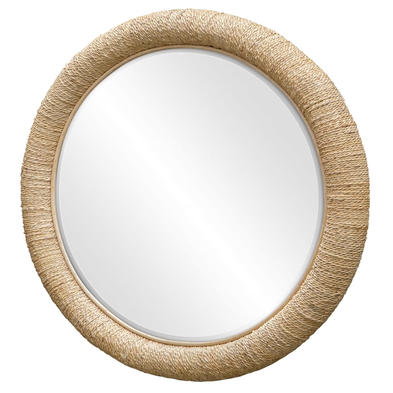 Uttermost Mariner Round Natural Woven Banana and Rattan Mirror in Natural